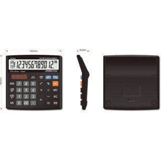 Vector kalkulator biurowy VC-500VIII | biurowy | 12 miejsc | Czarny