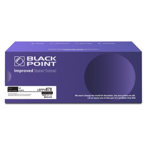 Black Point toner LBPPH87X zastępuje HP CF287X, 18500 stron