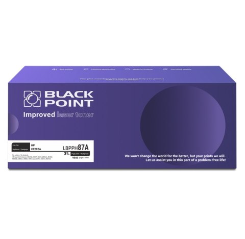 Black Point toner LBPPH87A zastępuje HP CF287A, 9500 stron