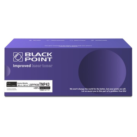 Black Point toner LBPPKMTNP43 zastępuje Minolta TNP-41 / TNP-43, 12500 stron