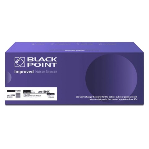 Toner Black Point LBPH1390X 
Zastępuje: HP W1390X 
Wydajność: 4000 stron 
Kolor: Black 
Różna kompatybilność*