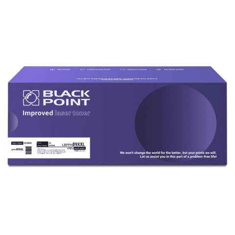 Toner Black Point LBPPH89XXL 
Zastępuje: HP CF289X 
Wydajność: 17500 stron 
Kolor: Black