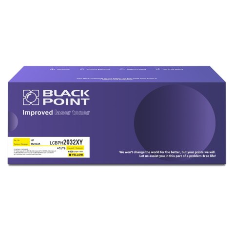Toner Black Point LCBPH2032XY 
Zastępuje: HP W2032X 
Wydajność: 6000 stron 
Kolor: Yellow 
Chip OEM*