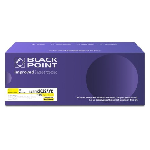Toner Black Point LCBPH2032AYC 
Zastępuje: HP W2032A 
Wydajność: 2500 stron 
Kolor: Yellow 
Chip NEW*