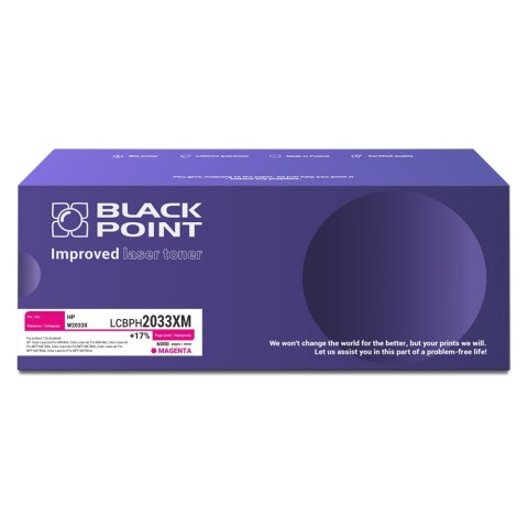 Toner Black Point LCBPH2033XM 
Zastępuje: HP W2033X 
Wydajność: 6000 stron 
Kolor: Magenta 
Chip OEM*