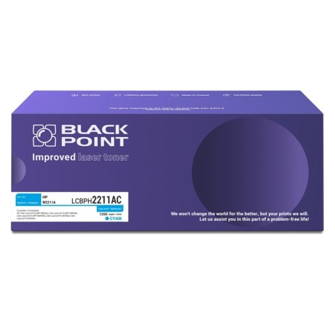 Toner Black Point LCBPH2211AC 
Zastępuje: HP W2211A 
Wydajność: 1250 stron 
Kolor: Cyan 
Chip OEM*