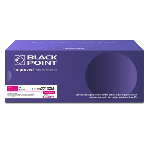 Toner Black Point LCBPH2213XM 
Zastępuje: HP W2213X 
Wydajność: 2450 stron 
Kolor: Magenta 
Chip OEM*