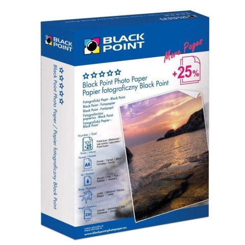 Black Point papier fotograficzny PFA6G230B, A6, 230 g, 125 ark, błysk