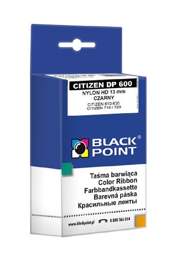 Black Point taśma barwiąca KBPC600BL zastępuje Citizen DP 600 , czarna, 12,7 mm / 9,5 m