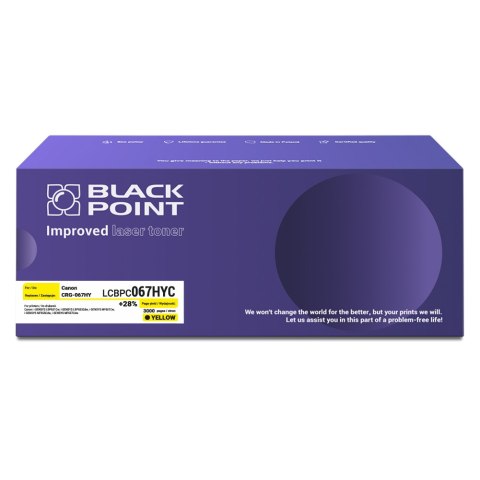 Black Point toner LCBPC067HYC zastępuje Canon CRG-067HY yellow