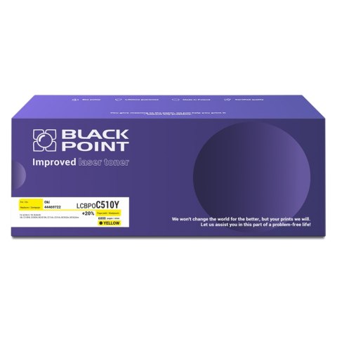 Black Point toner LCBPOC510Y zastępuje Oki 44469722, żółty