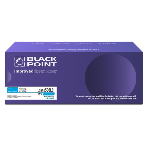 Black Point toner LCBPS506LC zastępuje Samsung CLT-C506L, niebieski