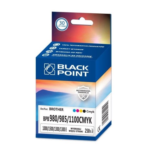 Black Point tusz BPB980/985/1100CMYK zastępuje Brother LC-980/985/1100, MULTIPACK (CMYK)