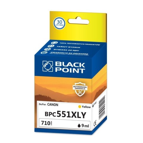Black Point tusz BPC551XLY zastępuje Canon CLI-551YXL, żółty