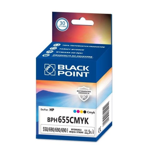 Black Point tusz BPH655CMYK zastępuje HP b.d., MULTIPACK (CMYK)
