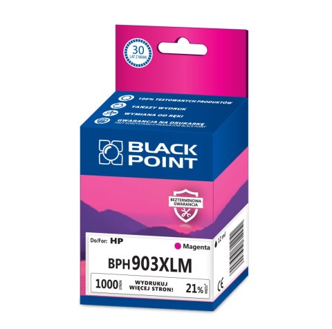 Black Point tusz BPH903XLM zastępuje HP T6M07AE magenta