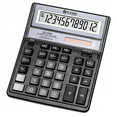 Eleven kalkulator biurowy 12-pozycyjny czarny SDC888XBK