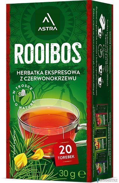 Herbata ASTRA ROOIBOS z czerwonokrzewu 20t czerwona