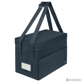 Kompaktowa torba na akcesoria Leitz Fabric, do pracy przy gorących biurkach, z pokrywką, ciemnoszara 67240089.