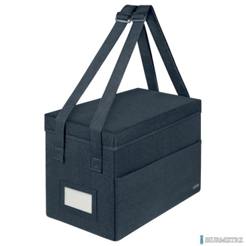 Kompaktowa torba na akcesoria Leitz Fabric, do pracy przy gorących biurkach, z pokrywką, ciemnoszara 67240089.
