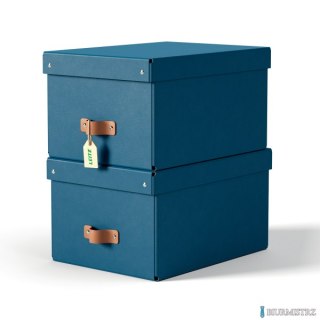 Pudełko do przechowywania Leitz Puro z pokrywką, średnie, 17 l, z tektury w 100% z recyklingu, 2 szt., granatowe 61490068.