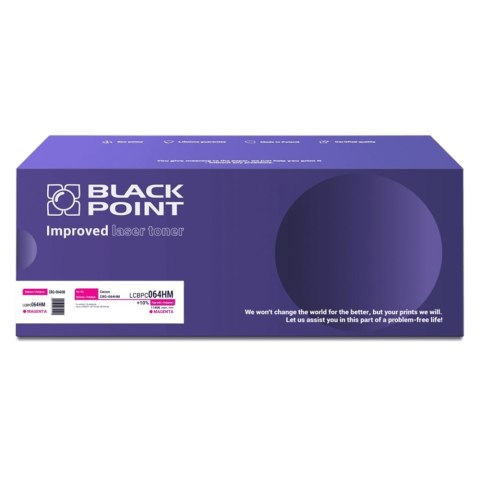 Toner Black Point LCBPC064HM 
Zastępuje: Canon CRG-064HM 
Wydajność: 11400 stron 
Kolor: Magenta