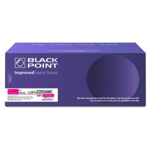 Toner Black Point LCBPH2203XMC 
Zastępuje: HP W2203X 
Wydajność: 6300 stron 
Kolor: Magenta 
Chip NEW*