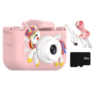Aparat fotograficzny dla dzieci mleczny różowy jednorożec