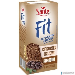 Ciasteczka owsiano-zbożowe kakaowe FIT bez cukru (6x4szt.) 300g SANTE