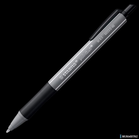 Długopis STABILO pointball ciemny szary, 6033/2-46