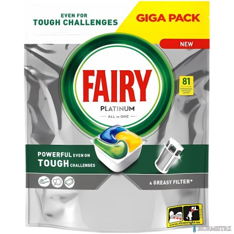FAIRY Kapsułki do zmywarki PLATINUM ALL IN ONE 81 sztuk LEMON 36935