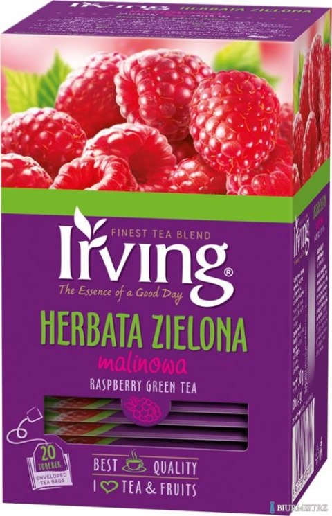 Herbata IRVING malina 20 kopert 1,5g zielona