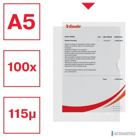 Ofertówki groszkowe A5 Esselte, 115 mikronów, 100 sztuk, 54850