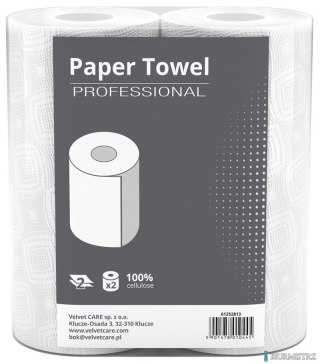 Ręczniki w roli celuloza, 2 warstwy, biały, 10,25m - 50 listków VELVET PROFESSIONAL TOWEL 5200055 op. 2szt.
