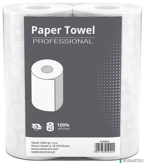 Ręczniki w roli celuloza, 2 warstwy, biały, 10,25m - 50 listków VELVET PROFESSIONAL TOWEL 5200055 op. 2szt.