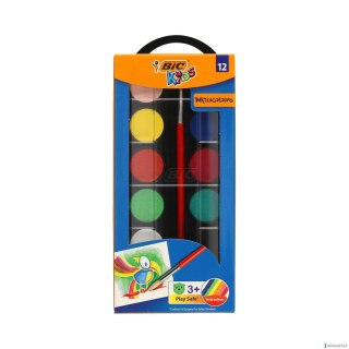 (WYCOFANE)Farby akwarelowe 12 kolorów BIC 947708