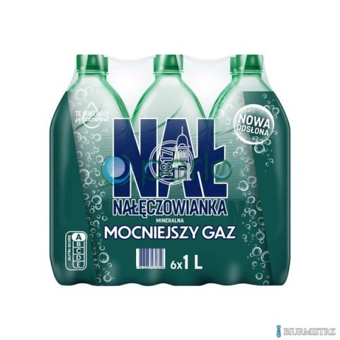 Woda NAŁĘCZOWIANKA mocniejszy gaz 1.0L butelka PET zgrzewka 6 szt. KAUCJA