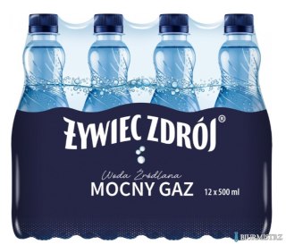 Woda ŻYWIEC ZDRÓJ 0.5l mocno gazowana zgrzewka 12 szt. KAUCJA