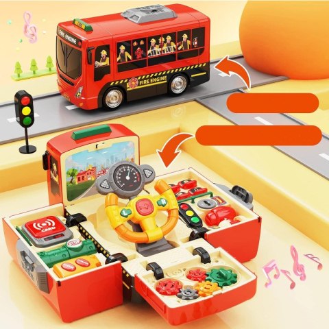 Autobus edukacyjny muzyczny czerwony dla dzieci