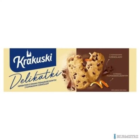 Ciastka BAHLSEN KRAKUSKI DELIKATKI herbatniki pomarańczowe z kawałkami czekolady 125g