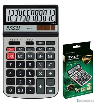 Kalkulator TOOR TR-1216, 12 pozycyjny, podwójne zasilanie 120-1835
