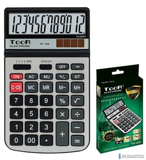 Kalkulator TOOR TR-1216, 12 pozycyjny, podwójne zasilanie 120-1835