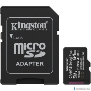 Karta pamięci Canvas Plus Gen3 MicroSD + adapter 64GB Kingston
