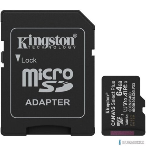 Karta pamięci Canvas Plus Gen3 MicroSD + adapter 64GB Kingston