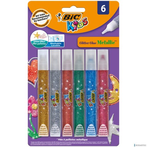 Klej brokatowy BIC Kids Glitter Metallic Blister 6szt, 893269 SALE