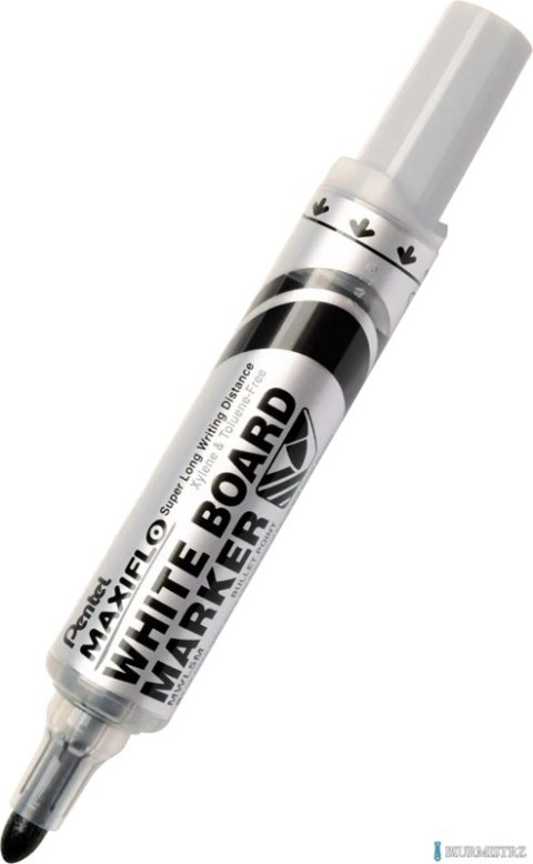 Marker do tablic suchościeralny gruby Maxiflo Pentel MWL5W czarny MWL5W-AX suchościeralny .