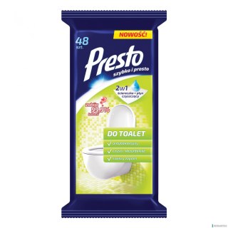 PRESTO Ściereczki nawilżane do toalet 48szt., białe 018902