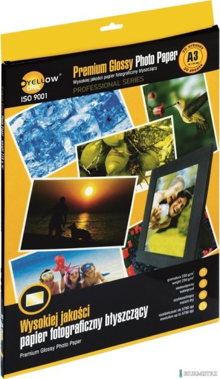 Papier foto (3PPG230), 230 g/m, A3 20 arkuszy YELLOW ONE 150-1366