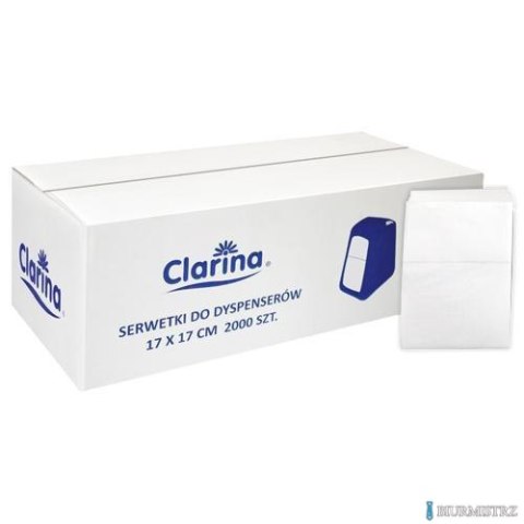 SERWETKI DO DYSPENSERÓW Clarina 17x17 cm Białe 2000 szt. 5705