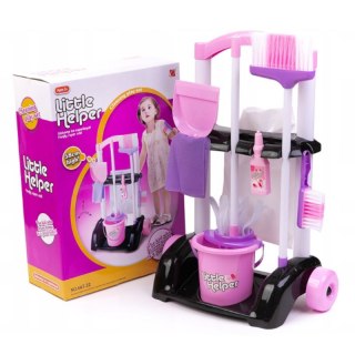 Zestaw wózek sprzątający dla dzieci różowy duży